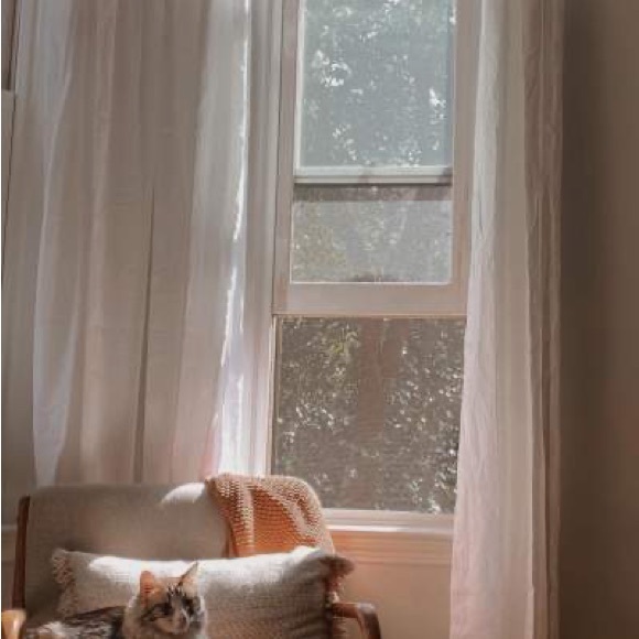 1Panel Light Filtering Linen Window Curtain Panel - Threshold - Picture 7 of 8